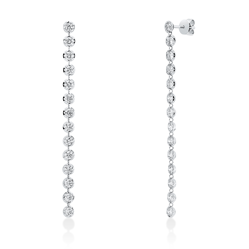 Ohrschmuck 14 kt WG, 28 Brill. 2,18 ct, TW-si