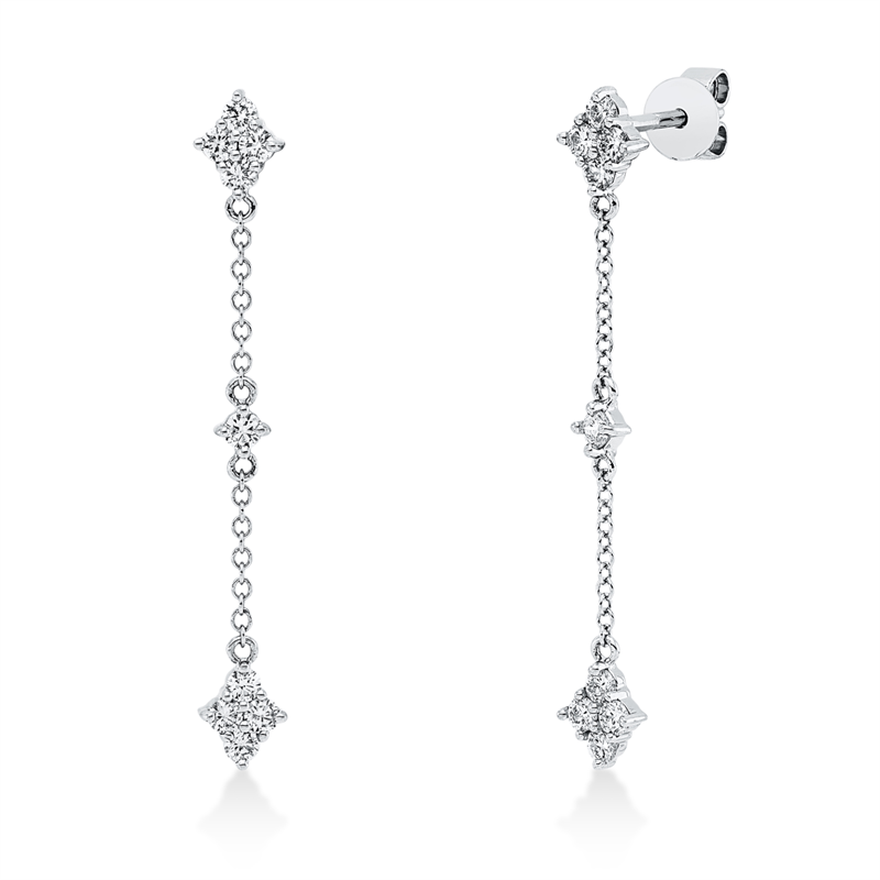 Ohrschmuck 18 kt WG, 18 Brill. 0,47 ct, TTLB-si
