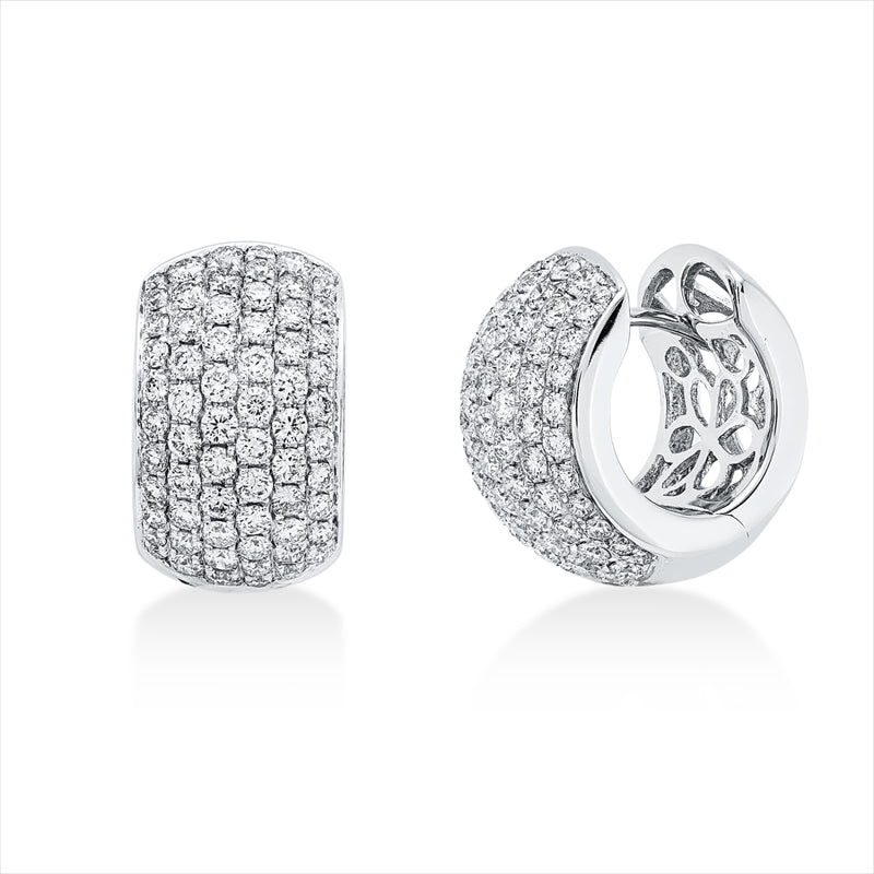 Creolen 18 kt WG, 132 Brill. 2,18 ct, TW-si