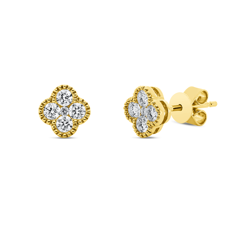Ohrstecker 18 kt GG, 10 Brill. 0,34 ct, TW-si