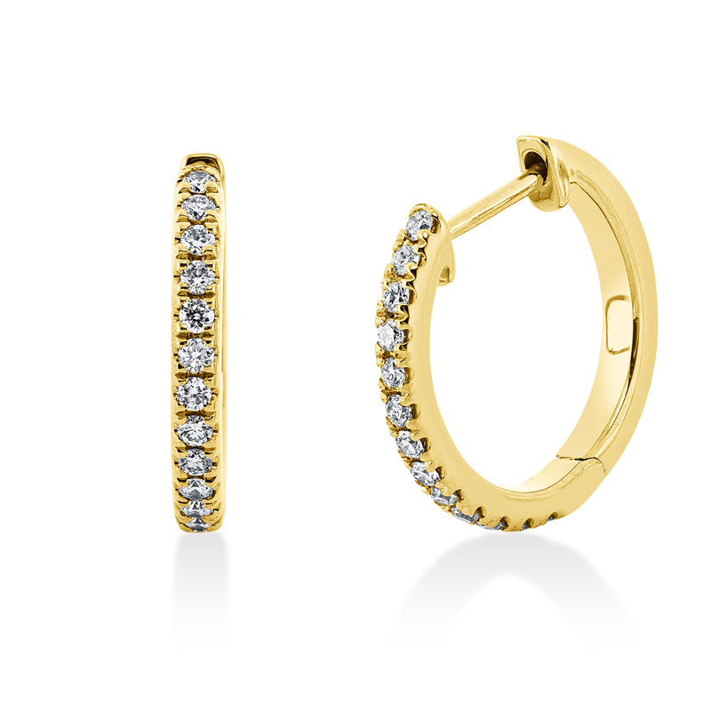 Creolen 18 kt GG, 26 Brill. 0,21 ct, TW-si
