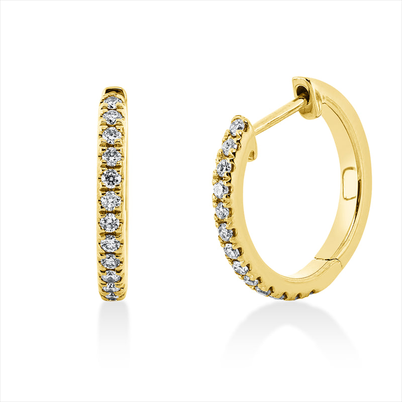 Creolen 18 kt GG, 26 Brill. 0,21 ct, TW-si