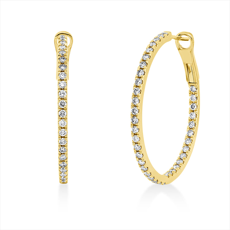 Creolen 18 kt GG, 76 Brill. 1,00 ct, TTLB-si