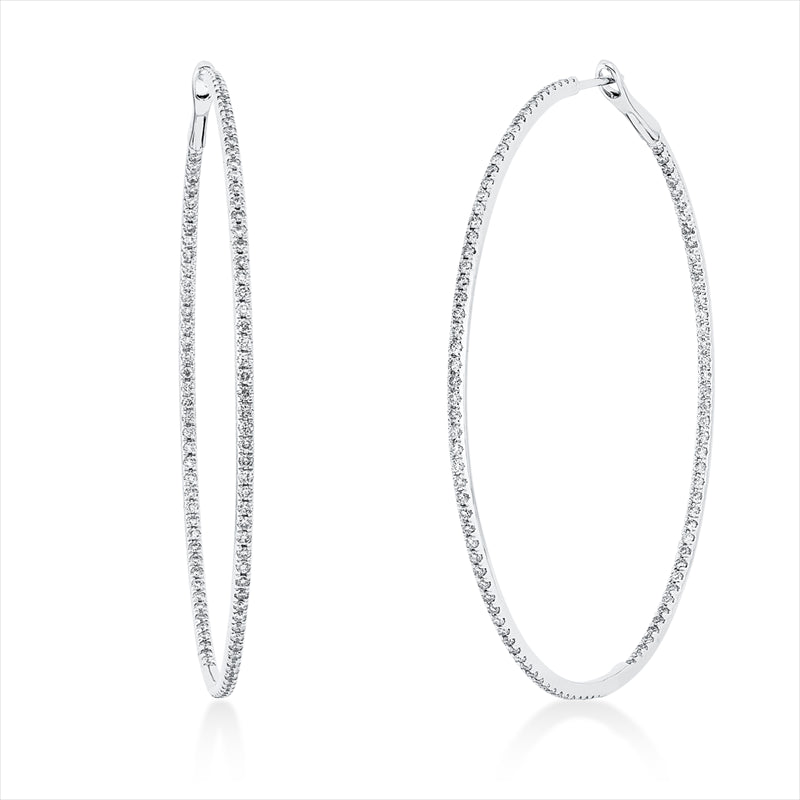 Creolen 18 kt WG, 202 Brill. 1,00 ct, TTLB-si