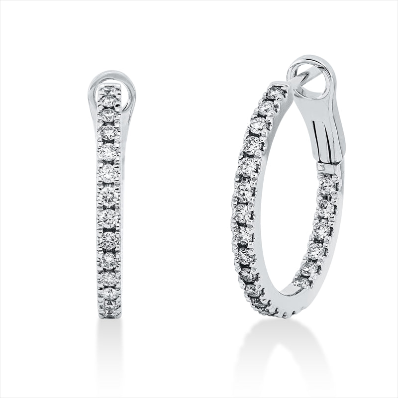 Creolen 18 kt WG, 44 Brill. 0,58 ct, TTLB-si