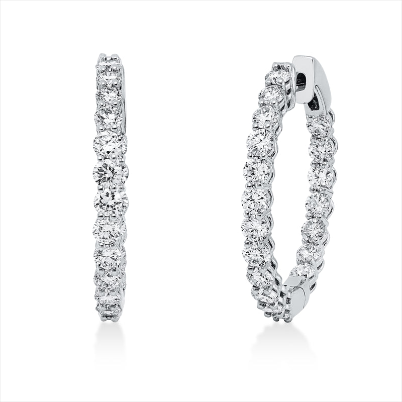 Creolen 18 kt WG, 38 Brill. 2,55 ct, TW-si