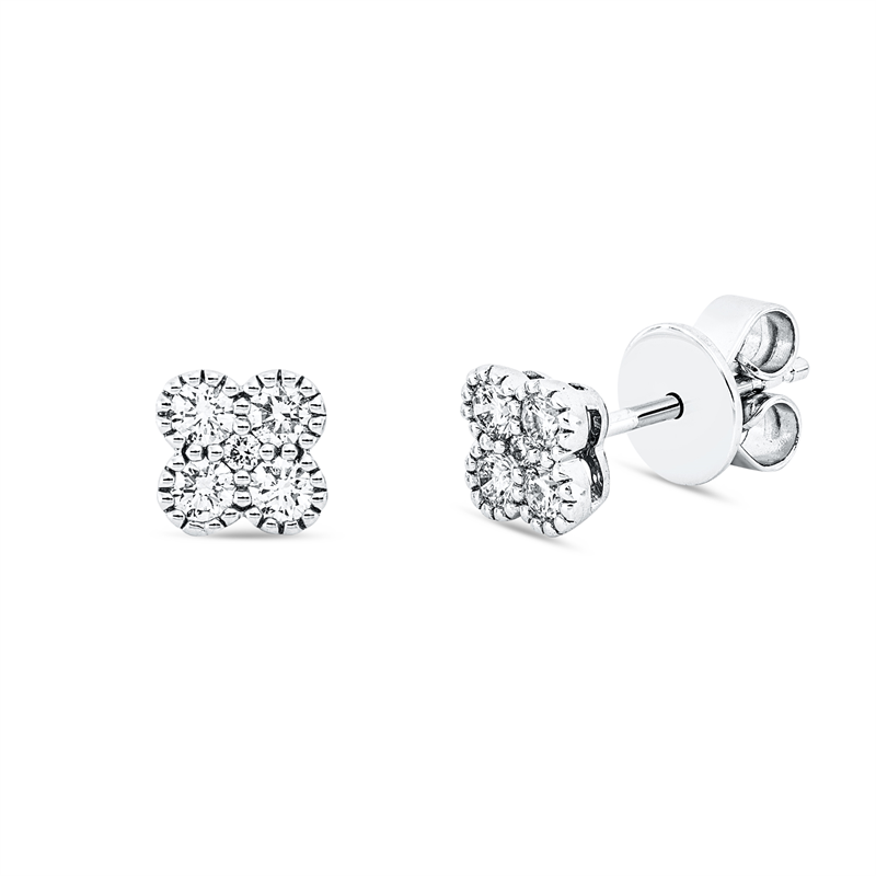 Ohrstecker 18 kt WG, 10 Brill. 0,31 ct, TW-si