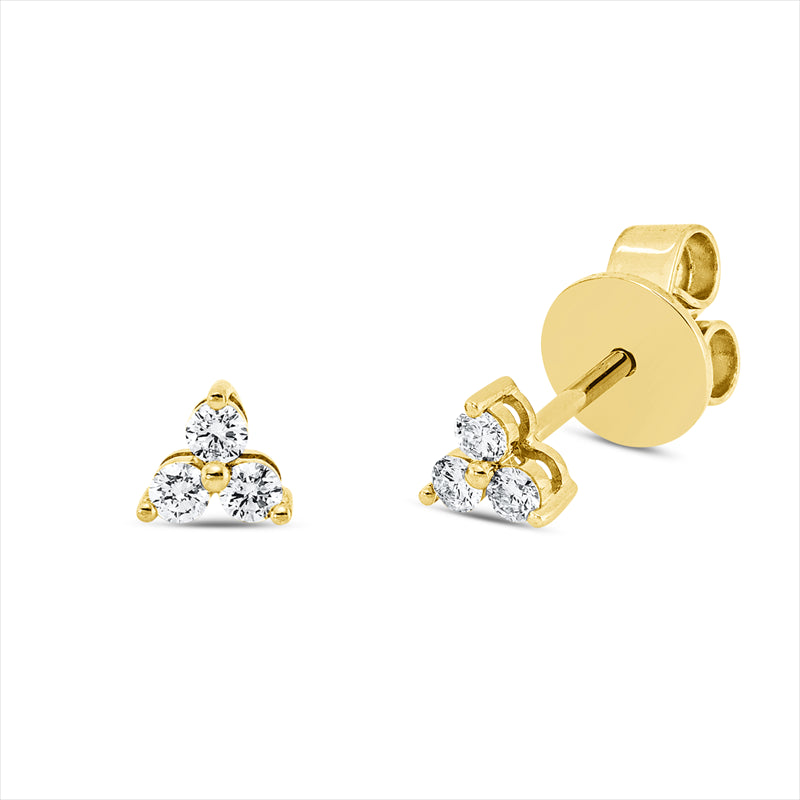 Ohrstecker 18 kt GG, 6 Brill. 0,12 ct, TW-si