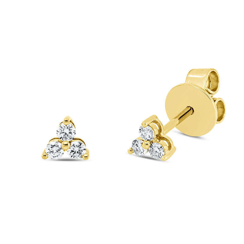 Ohrstecker 18 kt GG, 6 Brill. 0,12 ct, TW-si
