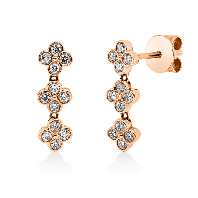 Ohrschmuck 14 kt RG, 24 Brill. 0,24 ct, TW-pi