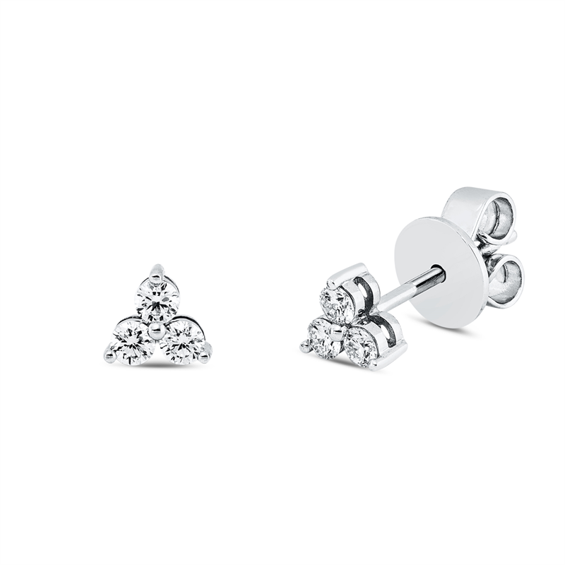 Ohrstecker 18 kt WG, 6 Brill. 0,20 ct, TW-si