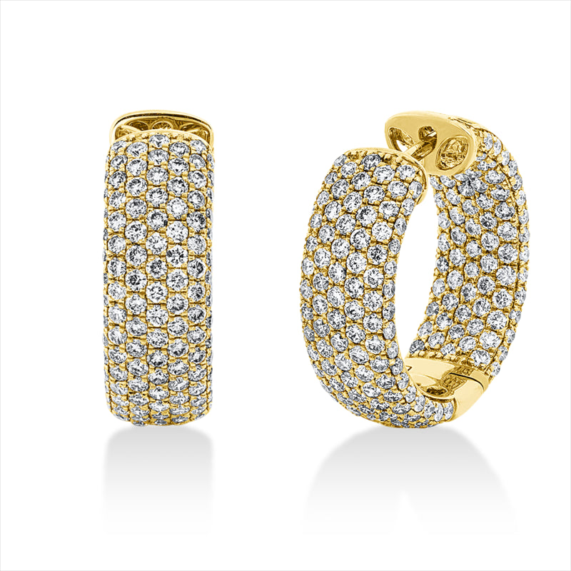 Creolen 18 kt GG, 400 Brill. 3,80 ct, TW-si