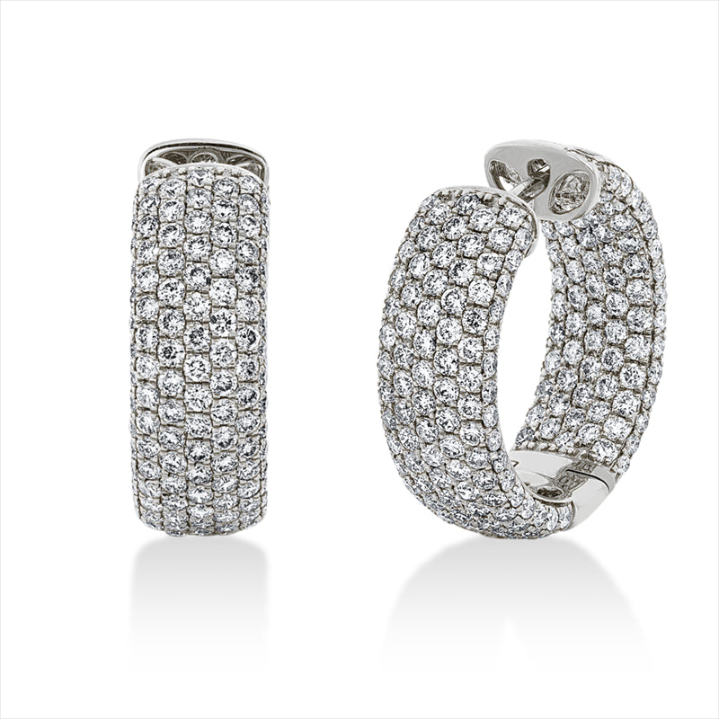 Creolen 18 kt WG, 400 Brill. 3,80 ct, TW-si