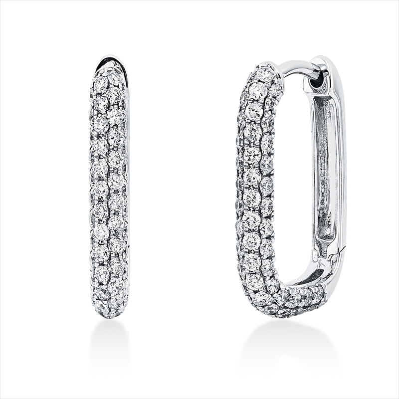 Creolen 18 kt WG, 122 Brill. 0,81 ct, TW-si