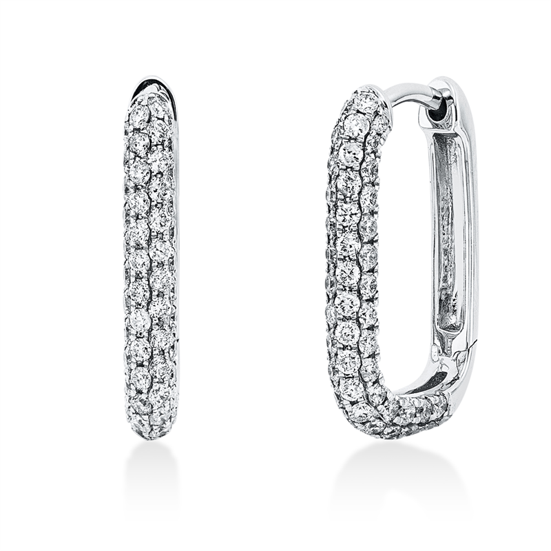 Creolen 18 kt WG, 122 Brill. 0,87 ct, TW-si