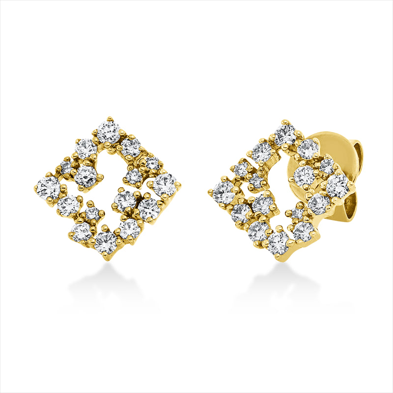 Ohrstecker 18 kt GG, 8 Brill. 0,21 ct, TW-si, 24 Brill. 0,37 ct, TW-si