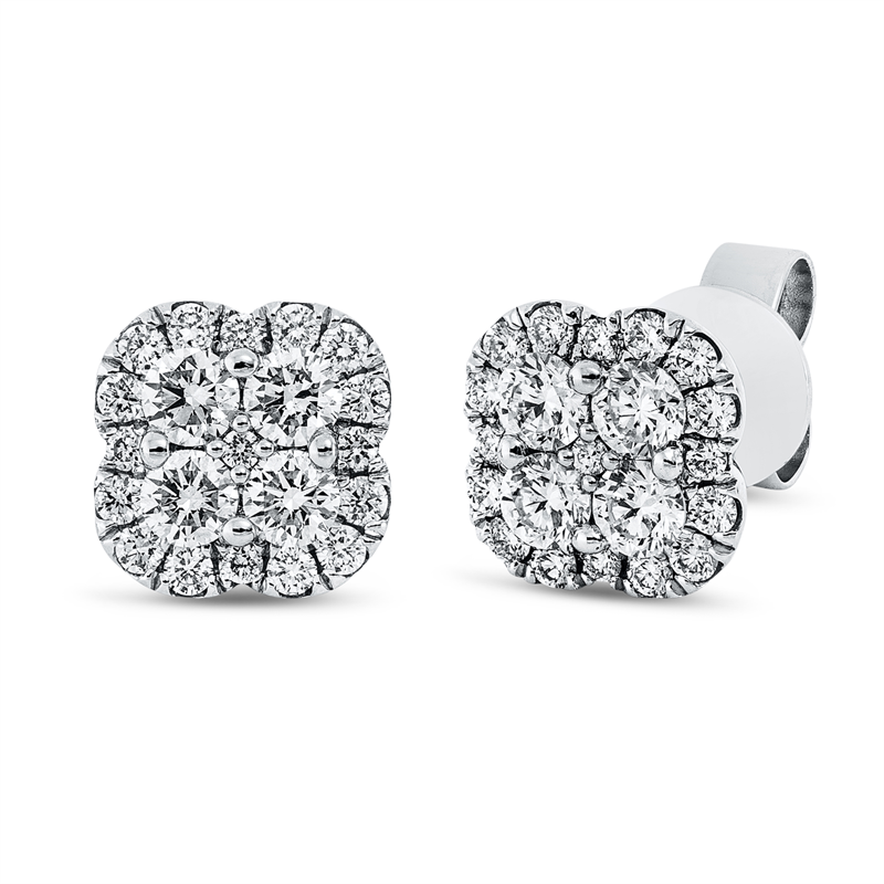 Ohrstecker 18 kt WG, 24 Brill. 0,26 ct, TW-si, 8 Brill. 0,66 ct, TW-si, 10 Brill. 0,07 ct, TW-si