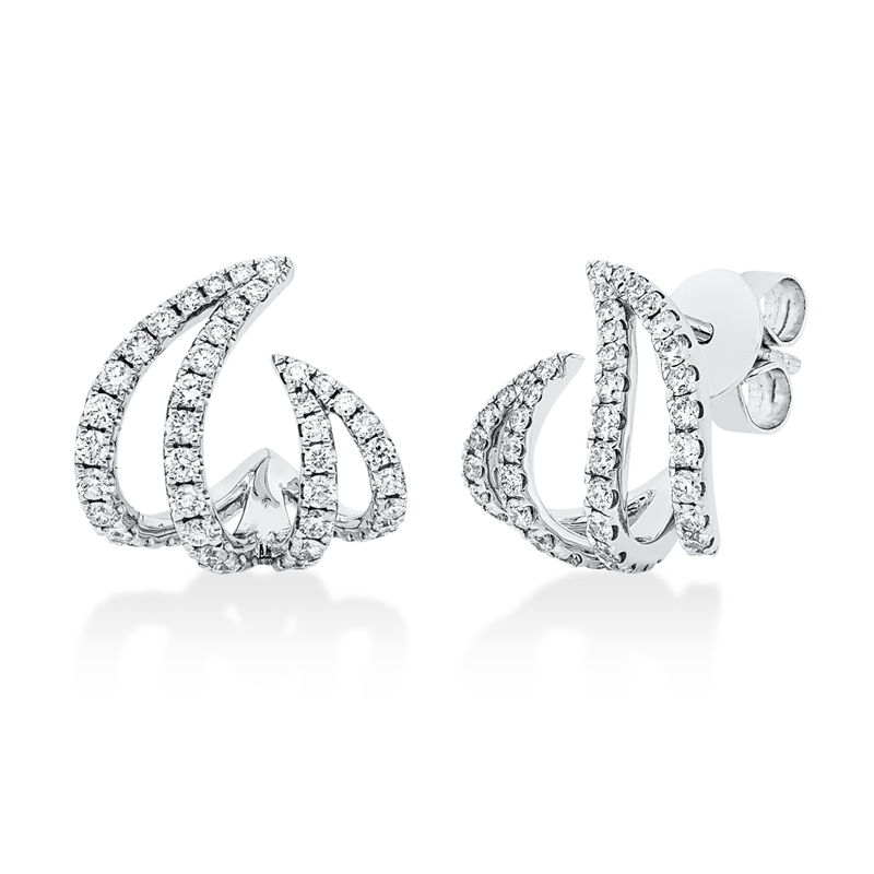 Ohrstecker 18 kt WG, 40 Brill. 0,46 ct, TW-si, 56 Brill. 0,33 ct, TW-si