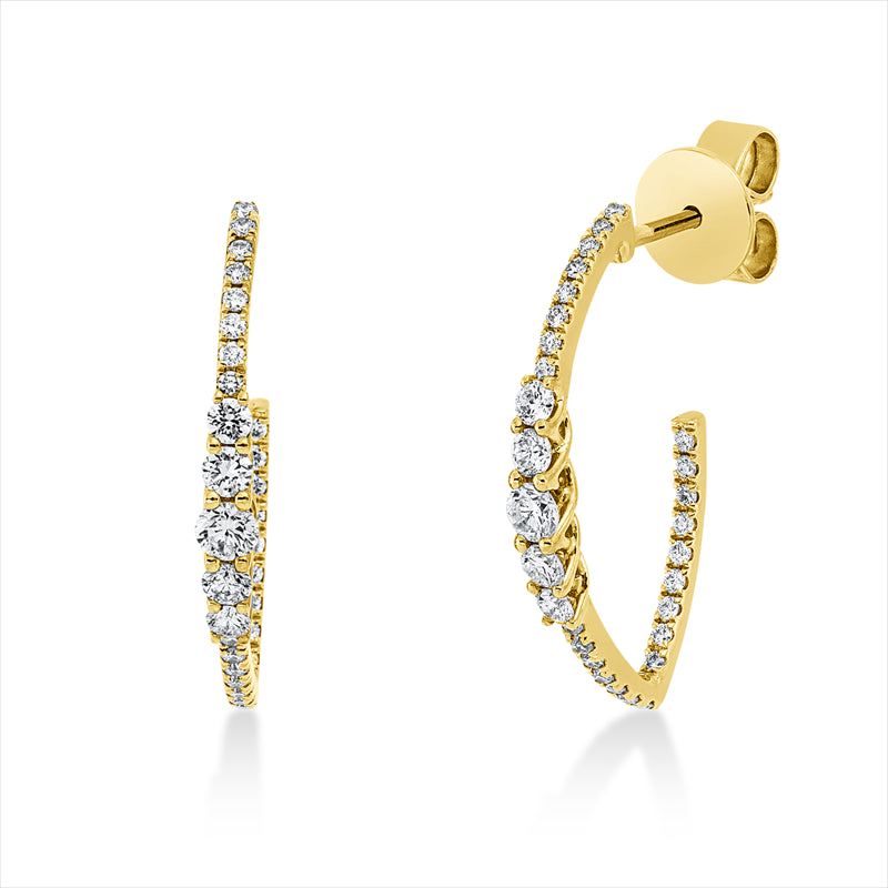 Ohrstecker 18 kt GG, 8 Brill. 0,23 ct, TW-si, 2 Brill. 0,13 ct, TW-si, 48 Brill. 0,23 ct, TW-si