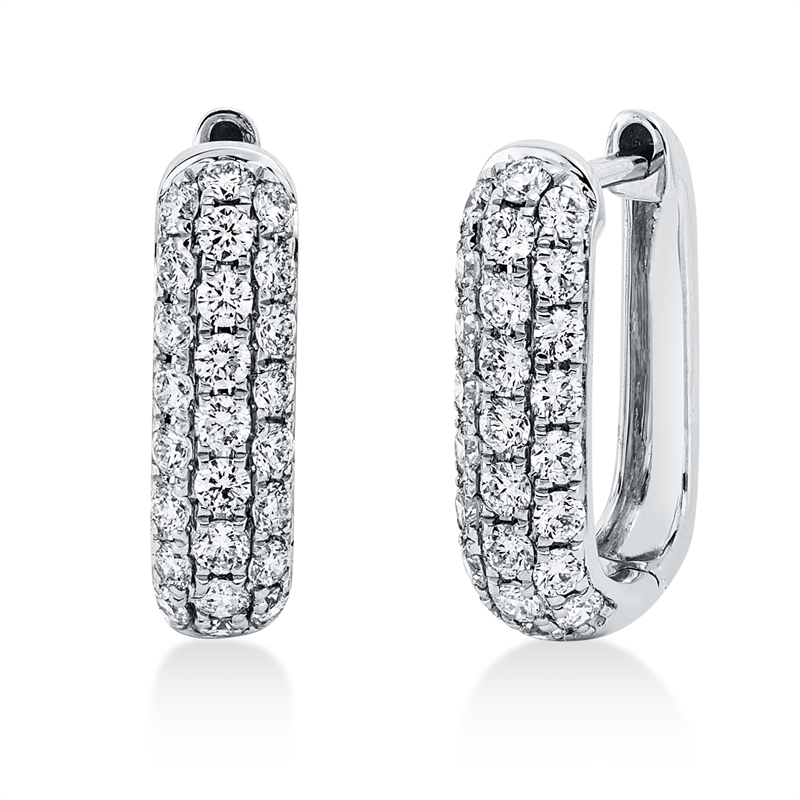 Creolen 18 kt WG, 50 Brill. 0,65 ct, TW-si
