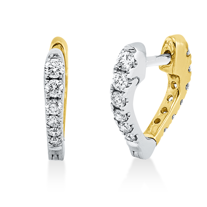 Creolen 18 kt WG+GG, 24 Brill. 0,31 ct, TW-si