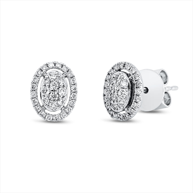 Ohrstecker 18 kt WG, 60 Brill. 0,35 ct, TW-si