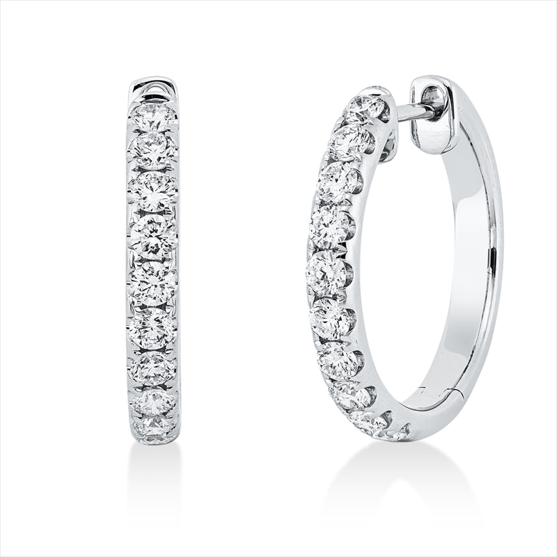 Creolen 18 kt WG, 20 Brill. 0,79 ct, TW-si