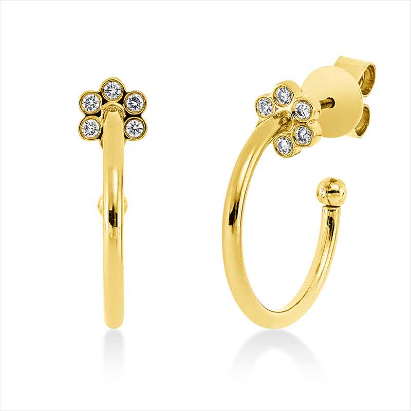 Ohrstecker 18 kt GG, 12 Brill. 0,18 ct, TW-si