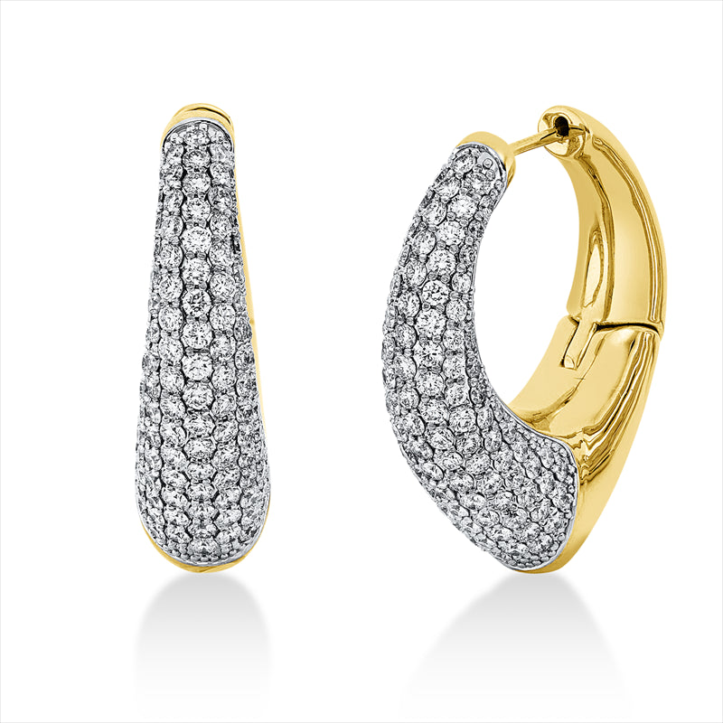 Creolen 14 kt GG, 234 Brill. 4,80 ct, TW-si