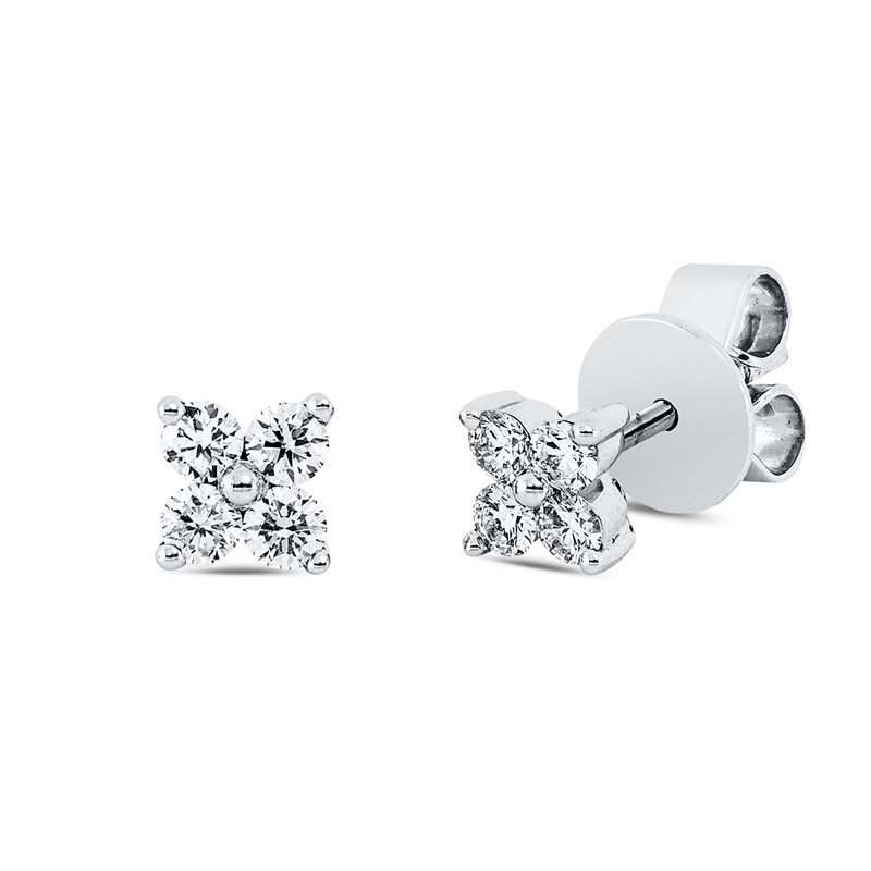 Ohrstecker 18 kt WG, 8 Brill. 0,31 ct, TW-vsi