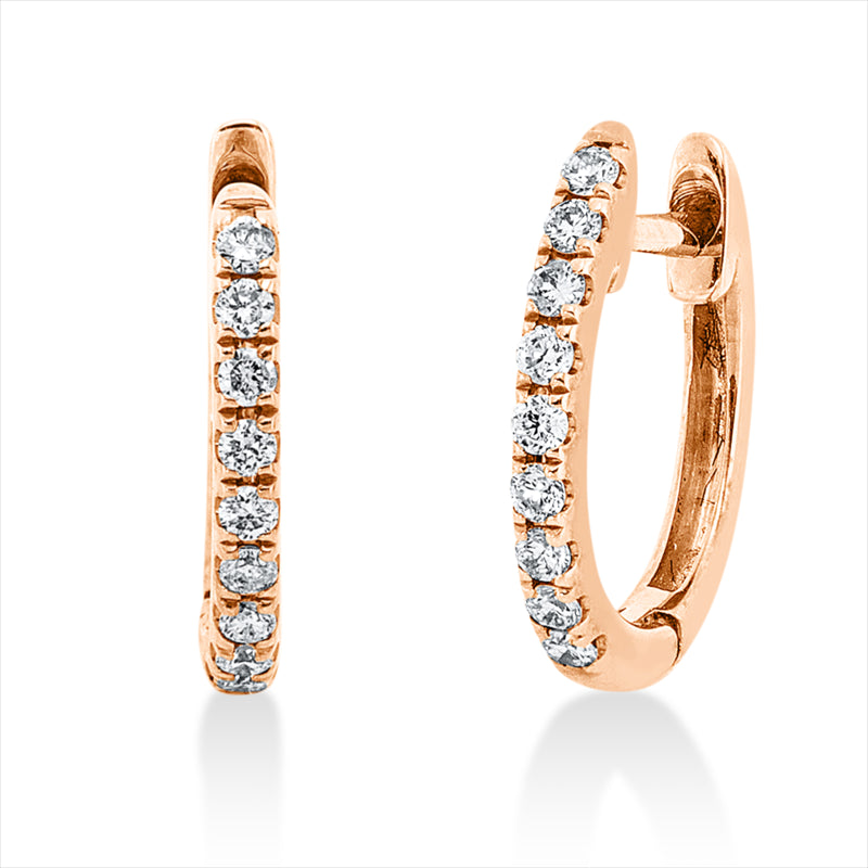 Creolen 18 kt RG, 18 Brill. 0,12 ct, TW-si