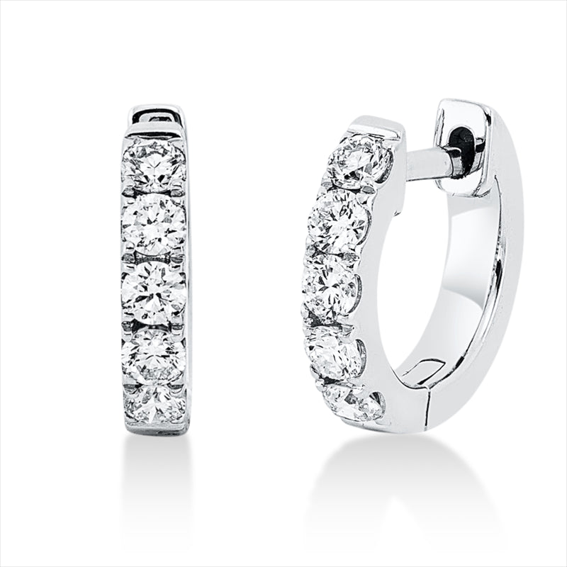 Creolen 18 kt WG, 10 Brill. 0,40 ct, TW-si