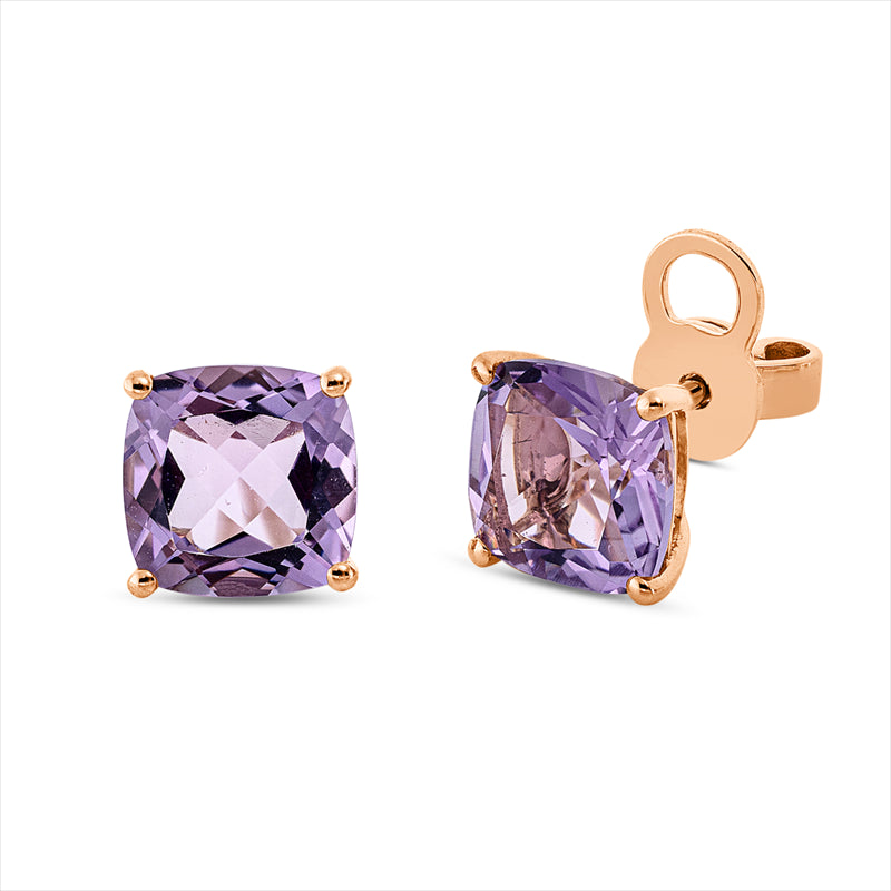 Ohrstecker 18 kt RG, Sicherheitsverschluss, 2 Amethyste 2,80 ct pink