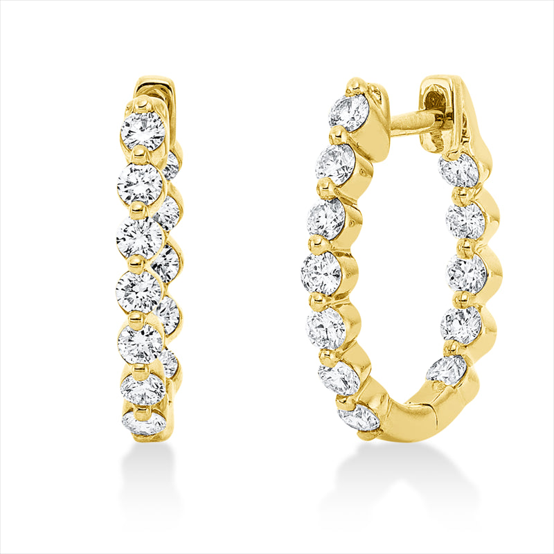 Creolen 18 kt GG, 24 Brill. 0,72 ct, TW-si