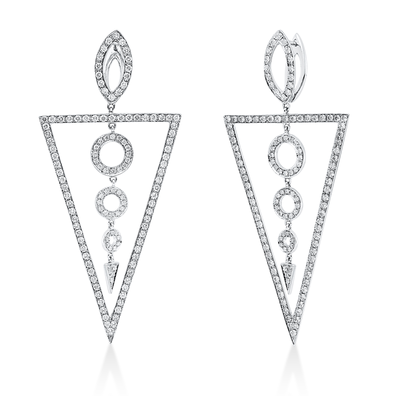 Ohrschmuck 18 kt WG, 258 Brill. 2,33 ct, F-si