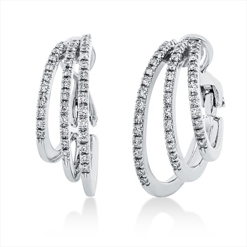 Creolen 18 kt WG, 78 Brill. 0,41 ct, F-vsi