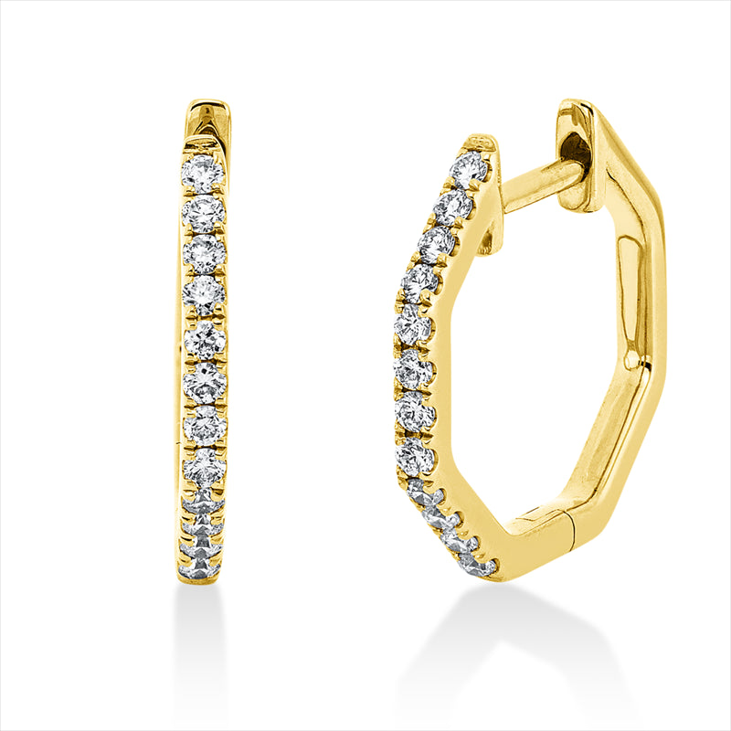 Creolen 18 kt GG, 24 Brill. 0,20 ct, TW-vsi