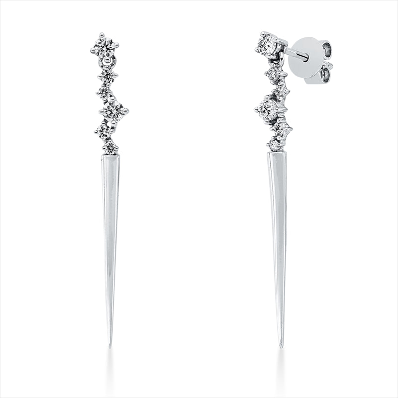 Ohrschmuck 14 kt WG, 12 Brill. 0,28 ct, W-pi