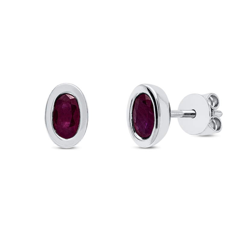 Ohrstecker 18 kt WG, 2 Rubine 0,53 ct rot