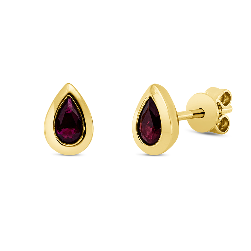 Ohrstecker 18 kt GG, 2 Rubine 0,47 ct rot