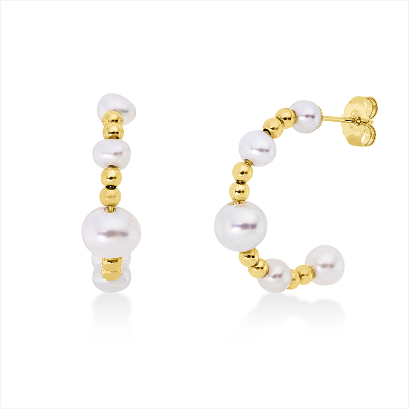 Ohrstecker 18 kt GG, 6 SW weiß 4 mm, 2 weiß 6 mm, 2 SW weiß 4,5 mm