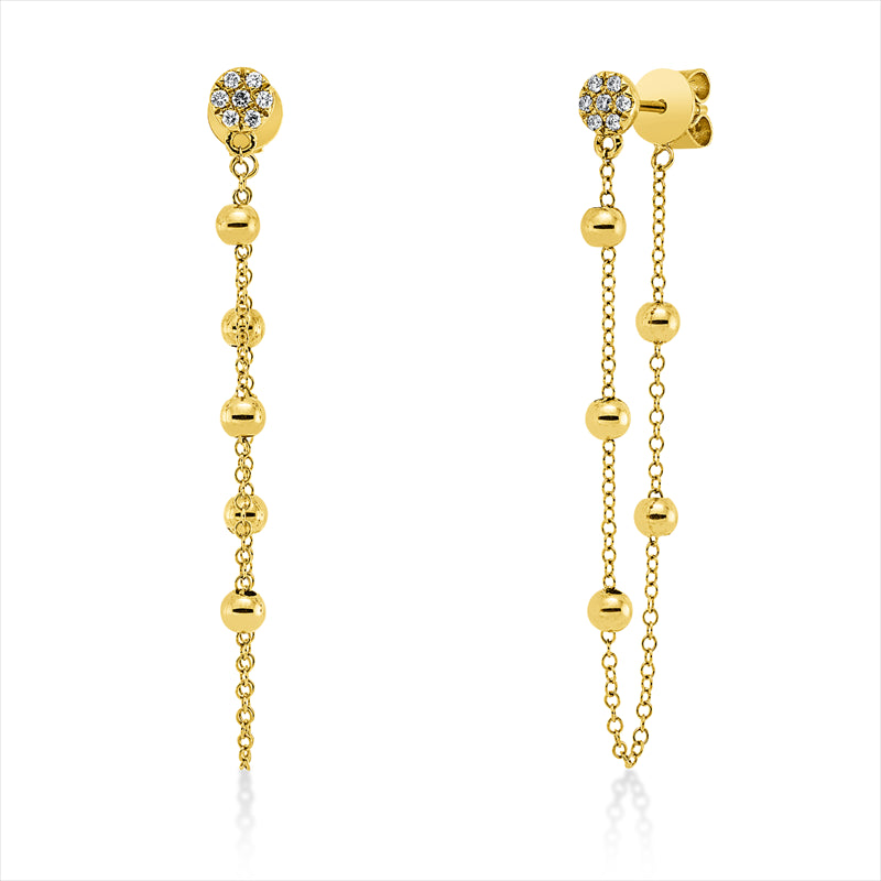 Ohrschmuck 18 kt GG, 14 Brill. 0,08 ct, I-si