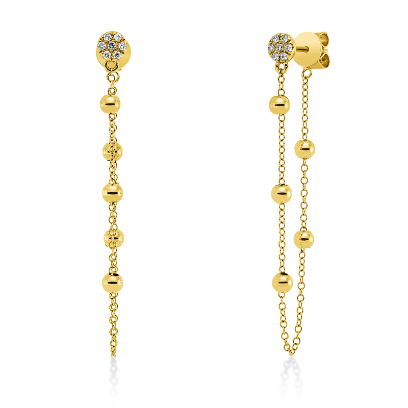 Ohrschmuck 18 kt GG, 14 Brill. 0,08 ct, I-si