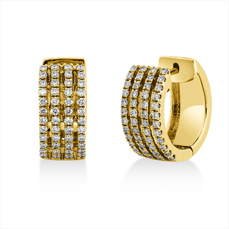 Creolen 18 kt GG, 96 Brill. 0,47 ct, W-si