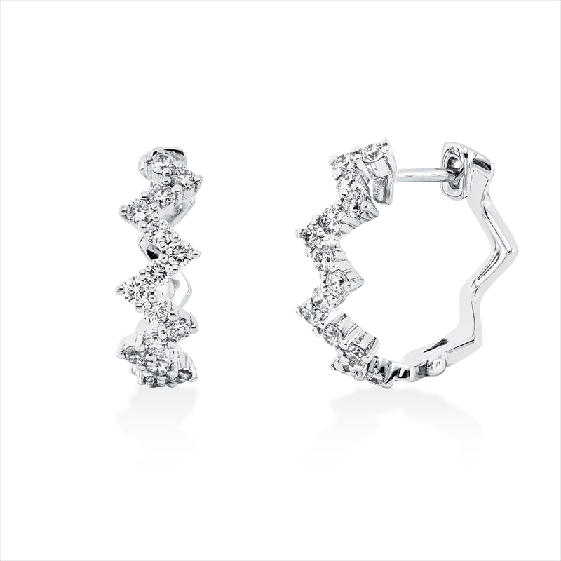 Creolen 18 kt WG, 30 Brill. 0,55 ct, W-pi