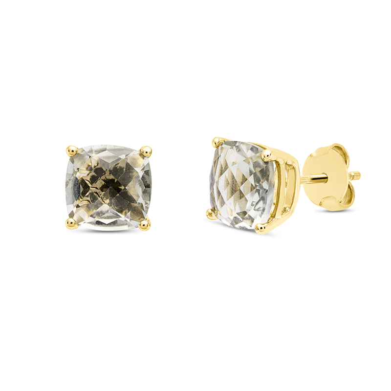 Ohrstecker 18 kt GG, 2 Amethyste 4,00 ct grün