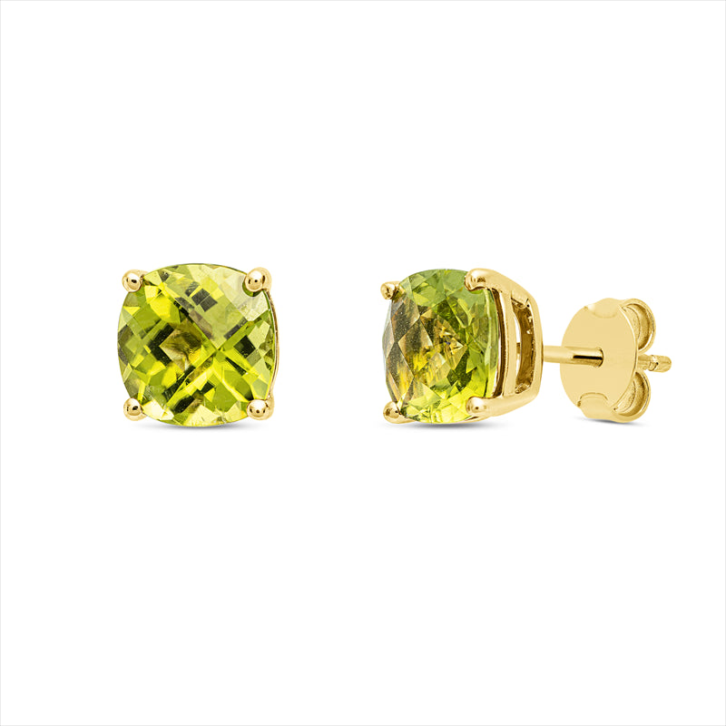 Ohrstecker 18 kt GG, 2 Peridot 2,27 ct grün