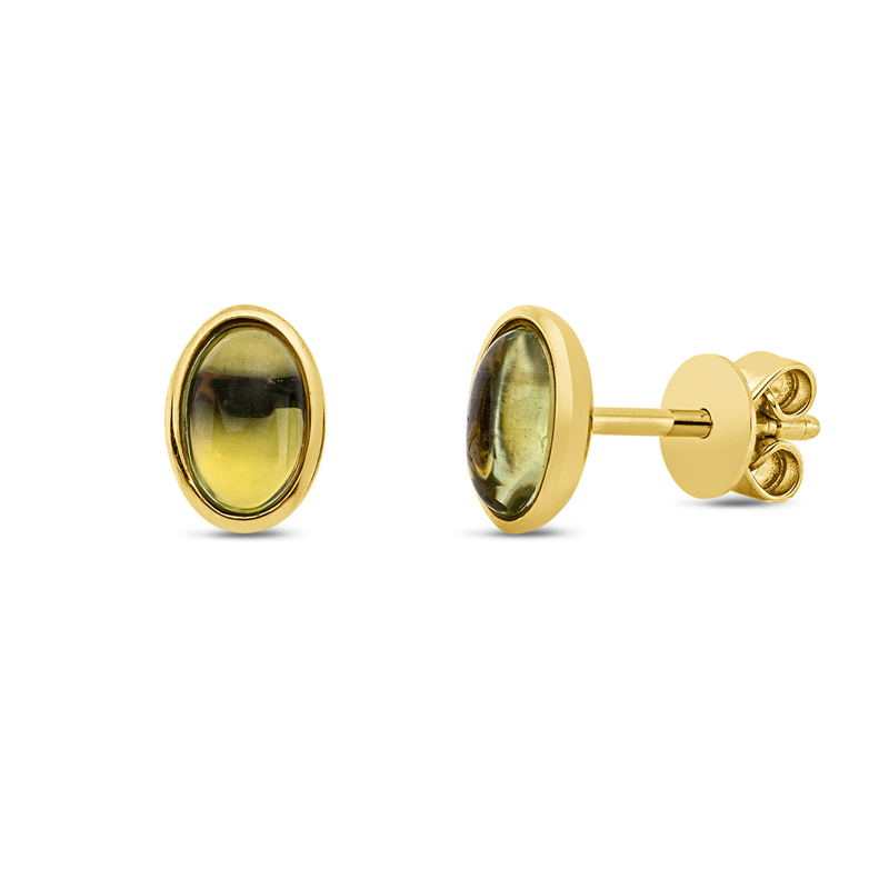 Ohrstecker 18 kt GG, 2 Peridot 1,01 ct