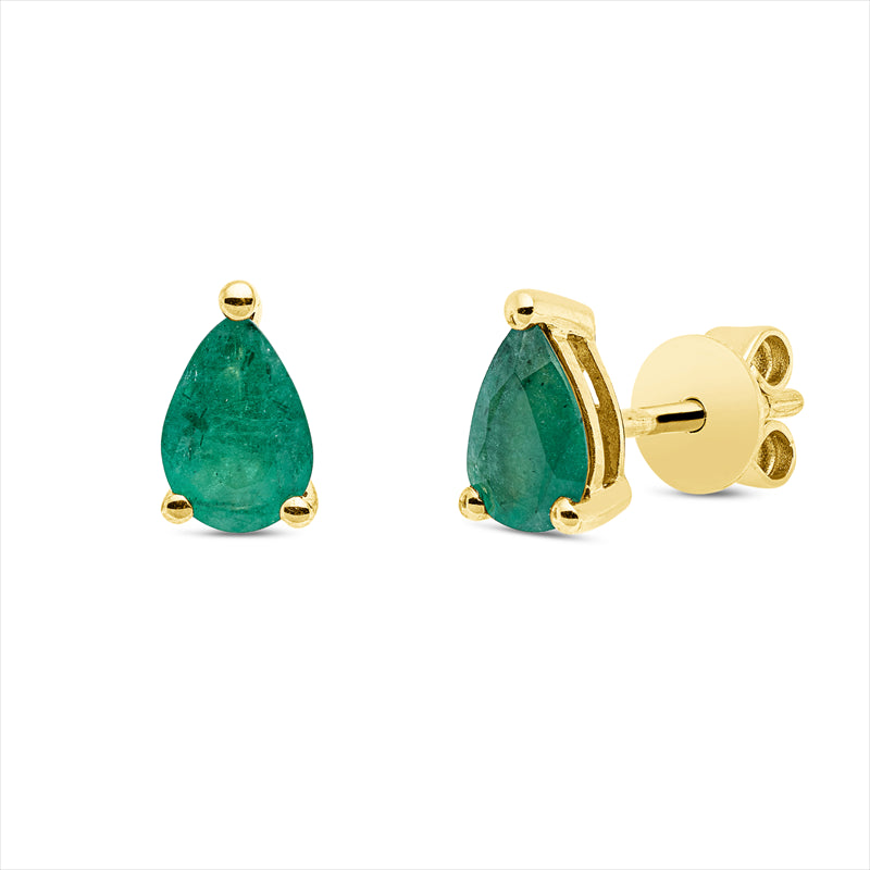 Ohrstecker 18 kt GG, 2 Smaragde 0,73 ct grün