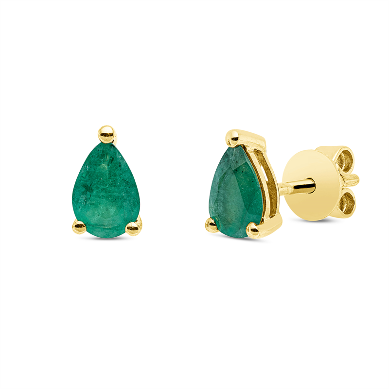 Ohrstecker 18 kt GG, 2 Smaragde 0,73 ct grün